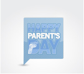 Blue Happy parents day message sign Illustration