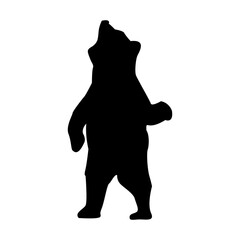 silhouette of bear. Bear Silhouette Animal isolated on white background