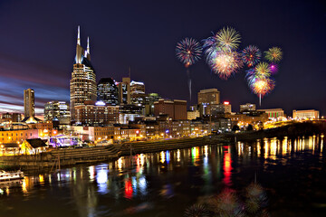Nashville skyline at twilight - obrazy, fototapety, plakaty