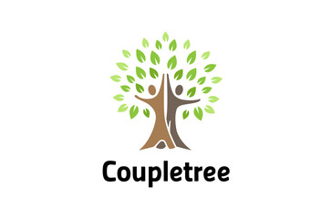 Creative People Tree Logo Design Illustration