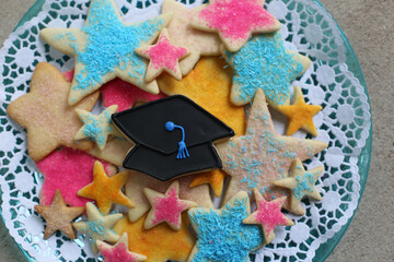 Graduation cutout cookies