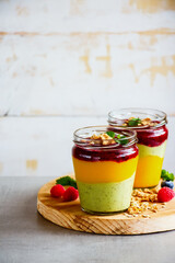 Fruit layered smoothie