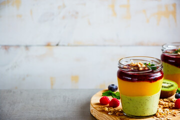 Fruit layered smoothie