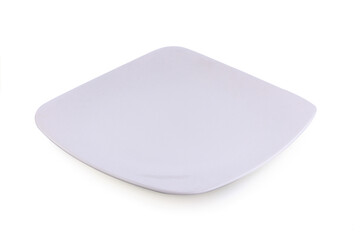 Empty white plate isolated on a white background