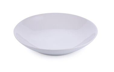 Empty white plate isolated on a white background