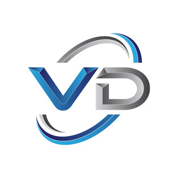 Simple initial letter logo modern swoosh VD