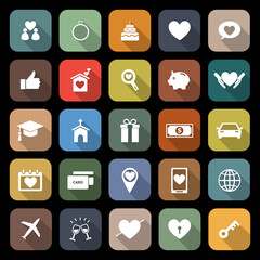 Family flat icons with long shadow