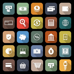 Payment flat icons with long shadow