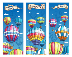 Vector banners for hot air balloon voyage tour © Vector Tradition