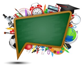 Back to school background, vector illustration.