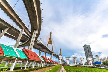 Bhumibol bridge across Cho Phraya river