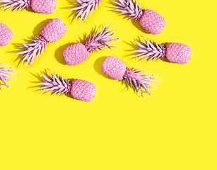 Pink painted pinapples