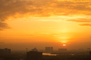 Beautiful sun rays on sky 