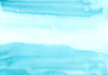 Watercolor background with blue. Abstract art hand paint on paper texture.