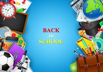 Back to School Colorful, vector illustrations