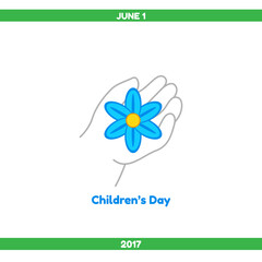 Vector illustration. Childrens Day, June 1