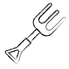 blurred thick silhouette of toy rake beach kit vector illustration