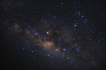 Naklejka premium Close-up of Milky way galaxy with stars and space dust in the universe,High Resolution