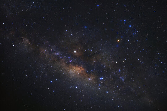 Close-up of Milky way galaxy with stars and space dust in the universe,High Resolution