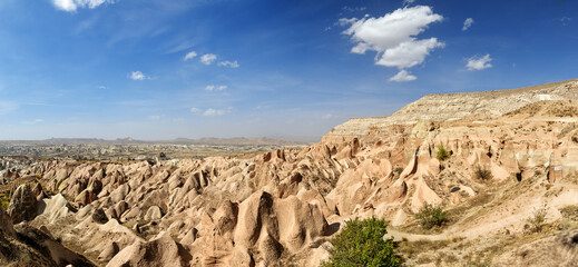 Panorama of Red valley. Cappadocia. Turkey