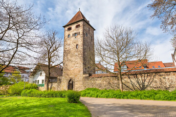 Fototapeta na wymiar Historical tower Kaiserturm in Villingen-Schwenningen, Baden-Wurttemberg, Germany