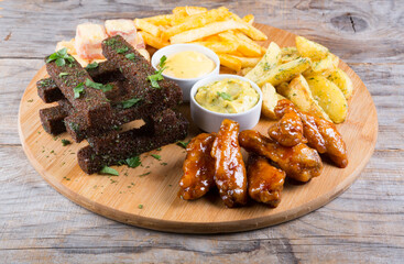 Different beer snacks