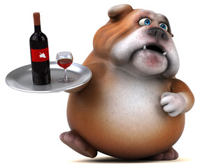 Naklejka premium Fun bulldog - 3D Illustration