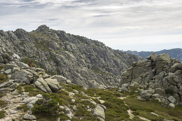 Views of Siete Picos (Seven Peaks) range. It is one of the mountain ranges better known in Guadarrama Mountains National Park, province of Madrid, Spain