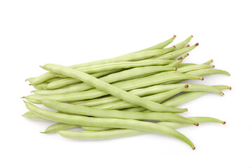 green beans or string beans isolated on white background