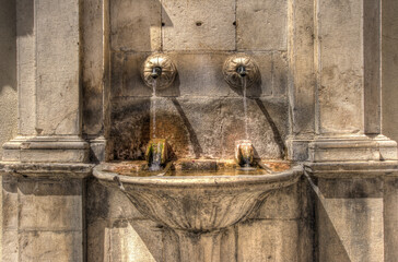 Ancient fountain in barrea, abruzzo