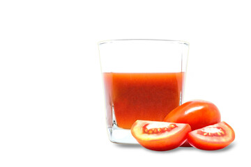 Tomato juice isolated white background.