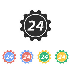 24 hour service - vector icon.
