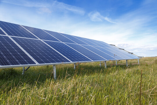Solar panel produces green, environmentally friendly energy from the sun