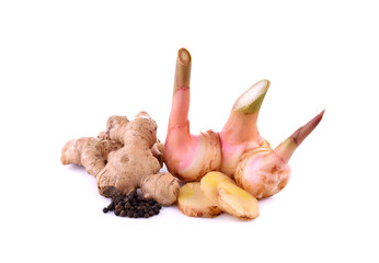 fresh ginger isolated on white background