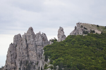 Ai-Petri rocks. Crimean mountains landscape