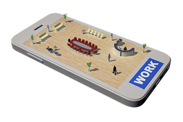 smart phone with office space