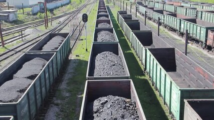 Coal wagons on railway tracks