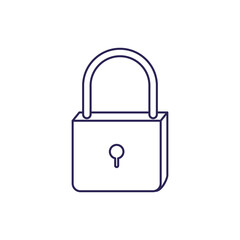 purple line contour of padlock icon vector illustration