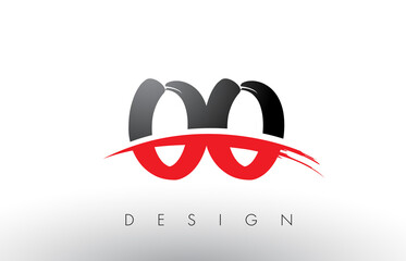 OO O Brush Logo Letters with Red and Black Swoosh Brush Front