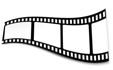 Film, movie, photo, filmstrip on white in black and white colors