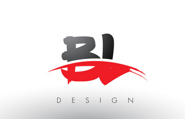 BL B L Brush Logo Letters with Red and Black Swoosh Brush Front