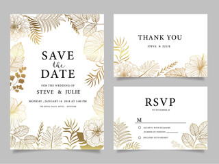 wedding invitation card with  flower Templates