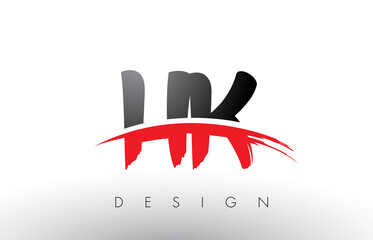 HK H K Brush Logo Letters with Red and Black Swoosh Brush Front