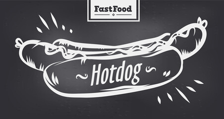 Hotdog poster with cool design