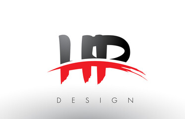 HP H P Brush Logo Letters with Red and Black Swoosh Brush Front