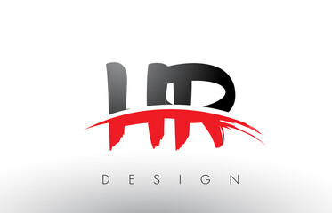 HR H R Brush Logo Letters with Red and Black Swoosh Brush Front