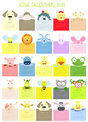 animal calendar 2018 for kids