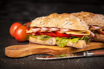 Delicious ciabatta sandwich