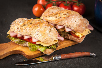 Delicious ciabatta sandwich