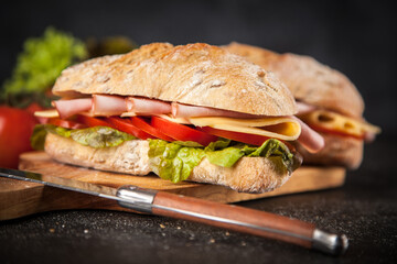 Delicious ciabatta sandwich
